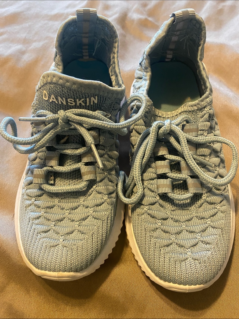 Danskin Kids Light Blue Knit Lace-Up Sneakers